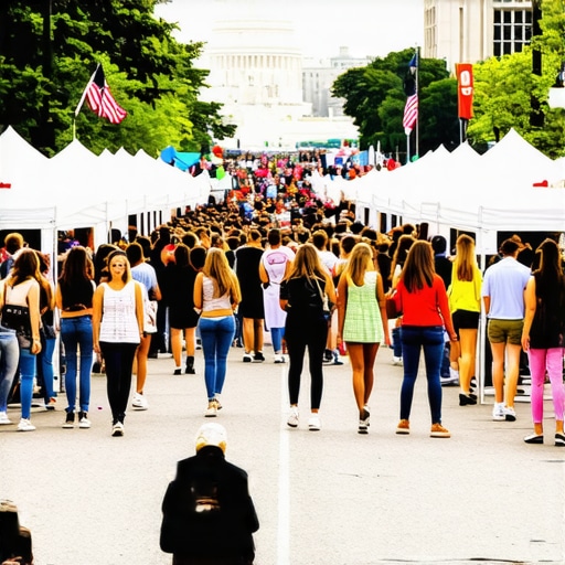 Washington DC Local Community Event A lively community event in Washington DC showcasing local businesses and landmarks.