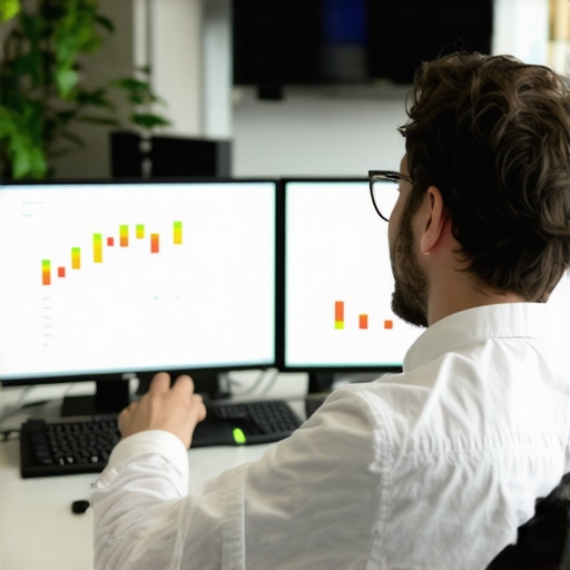 A digital marketing professional reviewing local SEO analytics and schema markup implementation in Washington DC.