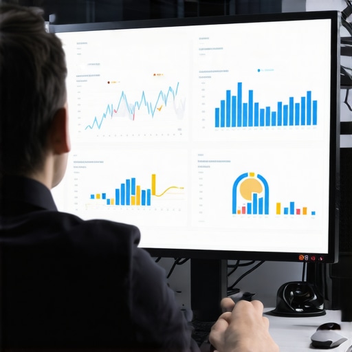 Digital marketer reviewing local SEO analytics on a computer screen.