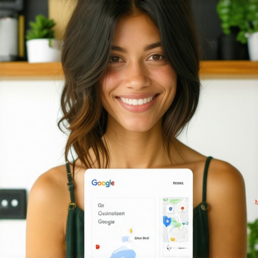 Business owner editing GMB profile with maps and reviews