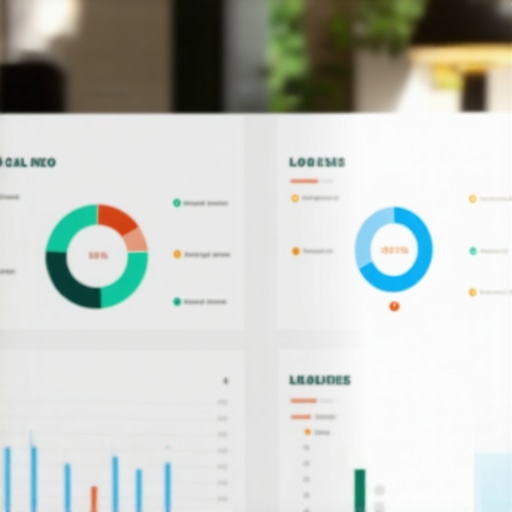 Local SEO Dashboard in Washington DC A marketer analyzing local SEO performance metrics on a digital dashboard in Washington DC