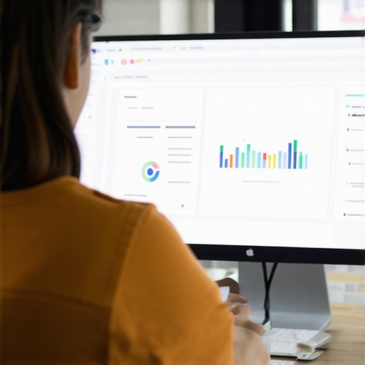 Business owner optimizing Google My Business profile on a computer