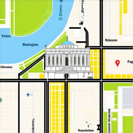 Map of Washington DC showing business locations optimized for local SEO.