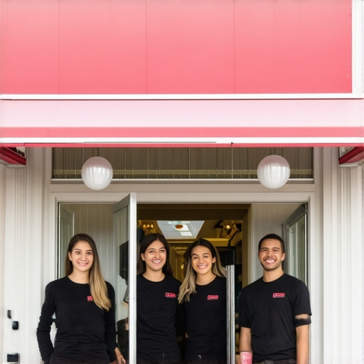 Friendly staff standing outside a downtown Washington DC store
