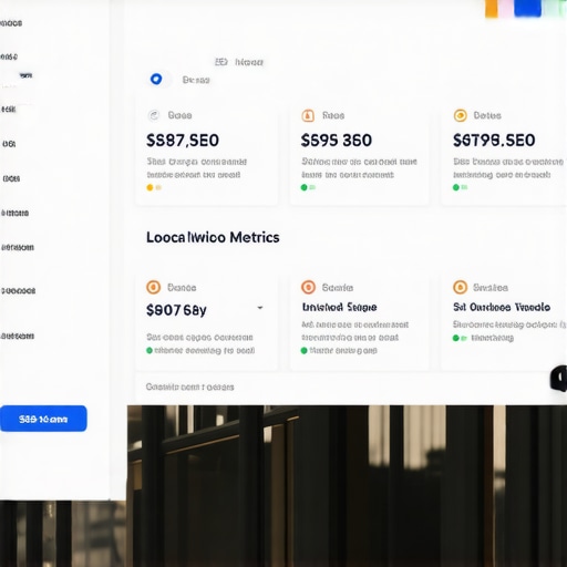 Screenshot of GMB dashboard displaying local SEO metrics and optimization options