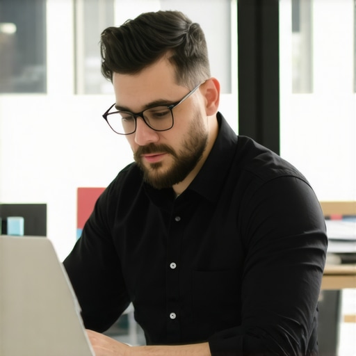 Business owner editing Google My Business profile on a laptop