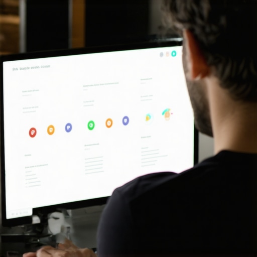 Digital marketer managing local SEO tools on a computer