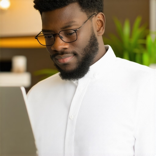 Business owner updating Google My Business profile on a laptop in Washington DC.
