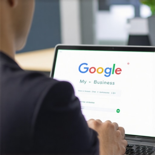 Person editing Google My Business profile on computer