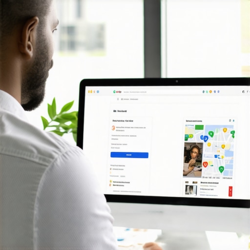 Business owner updating their GMB profile on a laptop in Washington DC