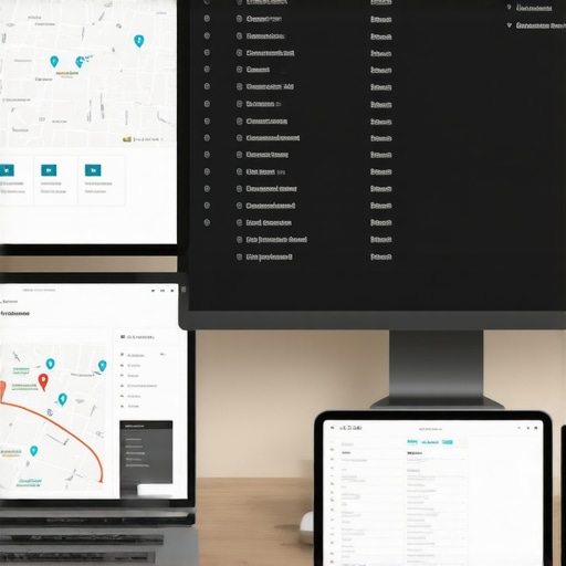 Screens displaying local SEO analytics and Google Maps rankings for Washington DC.