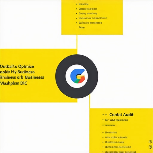 Flowchart illustrating steps to improve Washington DC local map ranking through profile optimization, reviews, and citations.