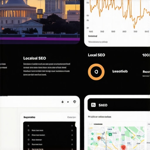 Screenshot of SEO analytics dashboard highlighting Google Maps ranking metrics in Washington DC.